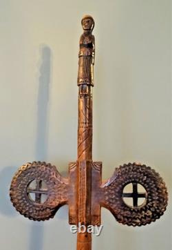 Anthropomorphic Paddle Distaff, 19th Century