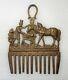 Antique 19th Century Bronze Horsehair Comb With Stable Scene