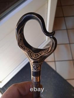 Antique Black and Gilded Umbrella Handle