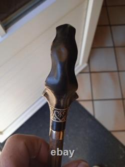 Antique Black and Gilded Umbrella Handle