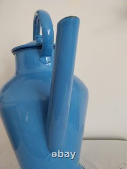 Antique Blue Enamelled Steel Watering Can, Approximately 42 CM High No Coffee Pot, No Jug