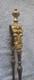 Antique Bronze And Wrought Iron Fireplace Tongs, Length 61.5 Cm, Weight 880 G