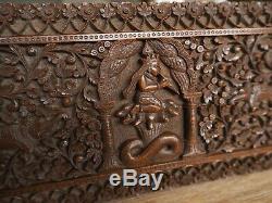 Antique C1900 Anglo Indian Carved Sandalwood Box Box Wooden Sandalwood India Carved