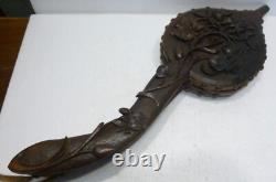 Antique Carved Wooden Bellow 19th Century Folk Art Fireplace