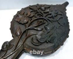 Antique Carved Wooden Bellow 19th Century Folk Art Fireplace