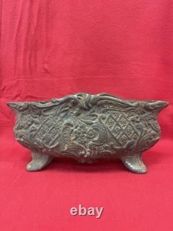 Antique Cast Iron Planter with Floral Decoration, Napoleon III Style, 19th Century