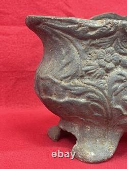 Antique Cast Iron Planter with Floral Decoration, Napoleon III Style, 19th Century