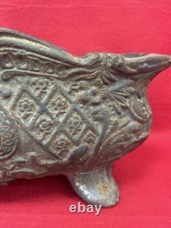 Antique Cast Iron Planter with Floral Decoration, Napoleon III Style, 19th Century