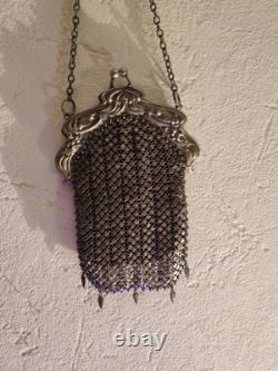 Antique Chainmail Alms Bag in Art Nouveau Style (1900s)