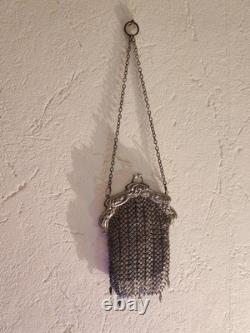 Antique Chainmail Alms Bag in Art Nouveau Style (1900s)
