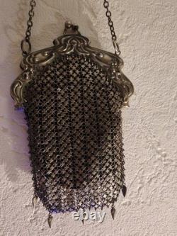 Antique Chainmail Alms Bag in Art Nouveau Style (1900s)