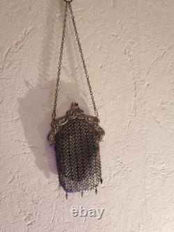 Antique Chainmail Alms Bag in Art Nouveau Style (1900s)