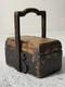 Antique Chinese Wooden Lunch Box With Scrolls, Late 19th Century To Early 20th Century