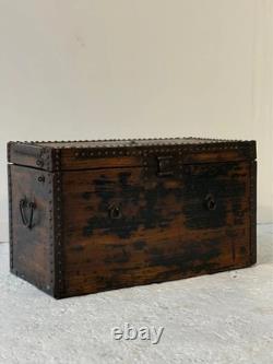 Antique Chinese Wooden Transport Chest Late 19th Century Early 20th Century