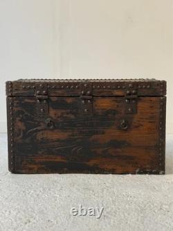 Antique Chinese Wooden Transport Chest Late 19th Century Early 20th Century