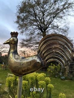 Antique Copper Riveted Rooster Weather Vane Normandy
