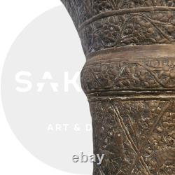 Antique Engraved Metal Darbuka / Doumbek, Syrian or Persian Work, Late 19th Century