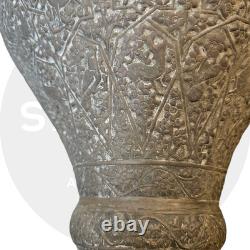 Antique Engraved Metal Darbuka / Doumbek, Syrian or Persian Work, Late 19th Century
