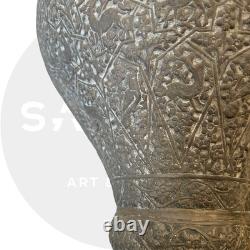 Antique Engraved Metal Darbuka / Doumbek, Syrian or Persian Work, Late 19th Century
