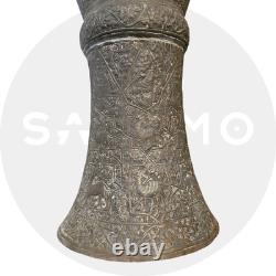 Antique Engraved Metal Darbuka / Doumbek, Syrian or Persian Work, Late 19th Century