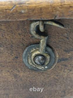 Antique French Wooden Foot Warmer with Metal Insert Rustic 19th Century