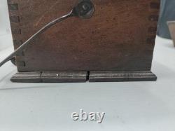 Antique French Wooden Foot Warmer with Metal Insert Rustic 19th Century