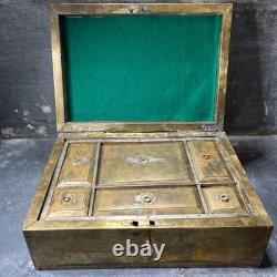 Antique Indo-Portuguese Brass Betel Box, Goa, 19th Century, Compartmented Casket