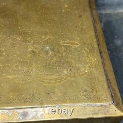 Antique Indo-Portuguese Brass Betel Box, Goa, 19th Century, Compartmented Casket