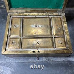 Antique Indo-Portuguese Brass Betel Box, Goa, 19th Century, Compartmented Casket
