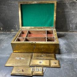 Antique Indo-Portuguese Brass Betel Box, Goa, 19th Century, Compartmented Casket