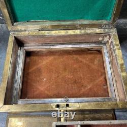 Antique Indo-Portuguese Brass Betel Box, Goa, 19th Century, Compartmented Casket