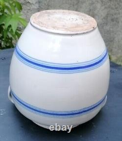 Antique Languedoc Pot à Confit with Blue Bands and Borders