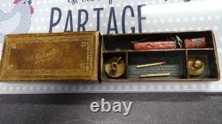 Antique Leather Sealing Set Case with Inlaid First Name, 19th Century