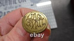 Antique Leather Sealing Set Case with Inlaid First Name, 19th Century