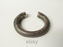 Antique Miao silver bracelet decorated with bells inside, China, Qing dynasty, 19th–20th century