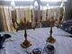 Antique Pair Of Bronze Candlestick Candelabras