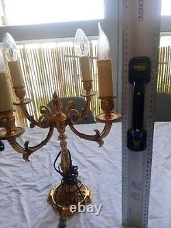 Antique Pair of Bronze Candlestick Candelabras