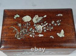 Antique Pencil Case or Sewing Box Wood and Mother-of-Pearl Vietnam circa 1900 B545