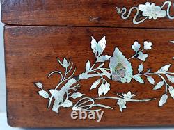 Antique Pencil Case or Sewing Box Wood and Mother-of-Pearl Vietnam circa 1900 B545