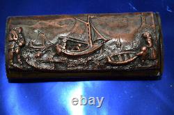 Antique Pyrogenic Brass and Copper Match Holder