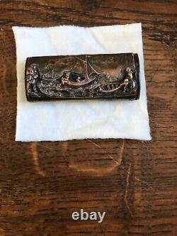 Antique Pyrogenic Brass and Copper Match Holder