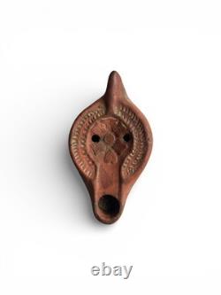 Antique Roman Oil Lamp in Terracotta