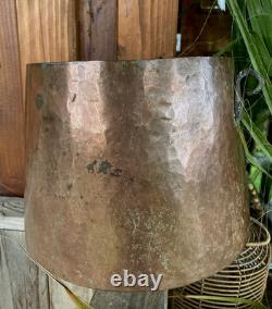 Antique Rustic Hammered Copper Witch's Cauldron Inverted Truncated Cone 19th Century