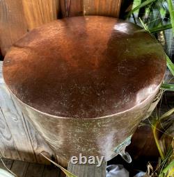 Antique Rustic Hammered Copper Witch's Cauldron Inverted Truncated Cone 19th Century