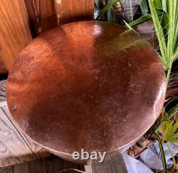 Antique Rustic Hammered Copper Witch's Cauldron Inverted Truncated Cone 19th Century