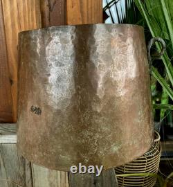 Antique Rustic Hammered Copper Witch's Cauldron Inverted Truncated Cone 19th Century