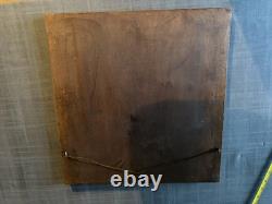 Antique Sculpted Wood Panel Renaissance Portrait Bas-relief