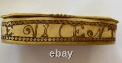 Antique Snuffbox with Engraved Patronymic. 19th Century Folk Art