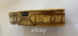 Antique Snuffbox with Engraved Patronymic. 19th Century Folk Art