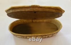 Antique Snuffbox with Engraved Patronymic. 19th Century Folk Art